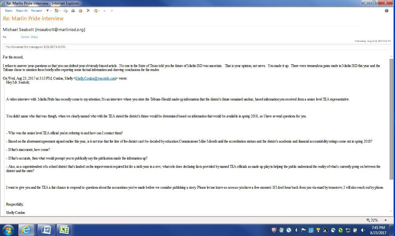 Marlin ISD email 2
